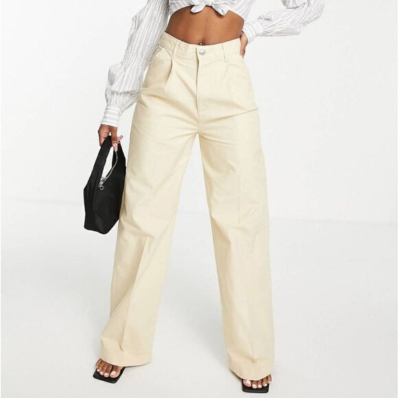 Levi's Premium Pleated High Loose Pants Beige Tan 26 X 30 Brand New Kakhi Tan - Picture 7 of 16